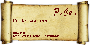 Pritz Csongor névjegykártya